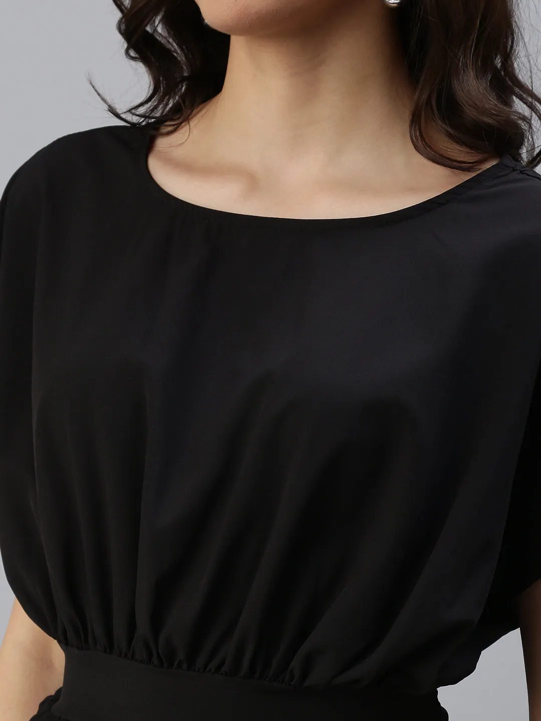 Women's Black Solid Top