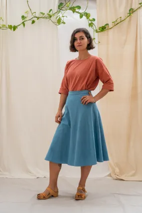 Wrap Midi Skirt - Sky