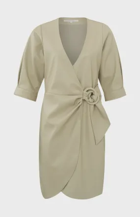 YAYA Eucalyptus Green Wrap Dress