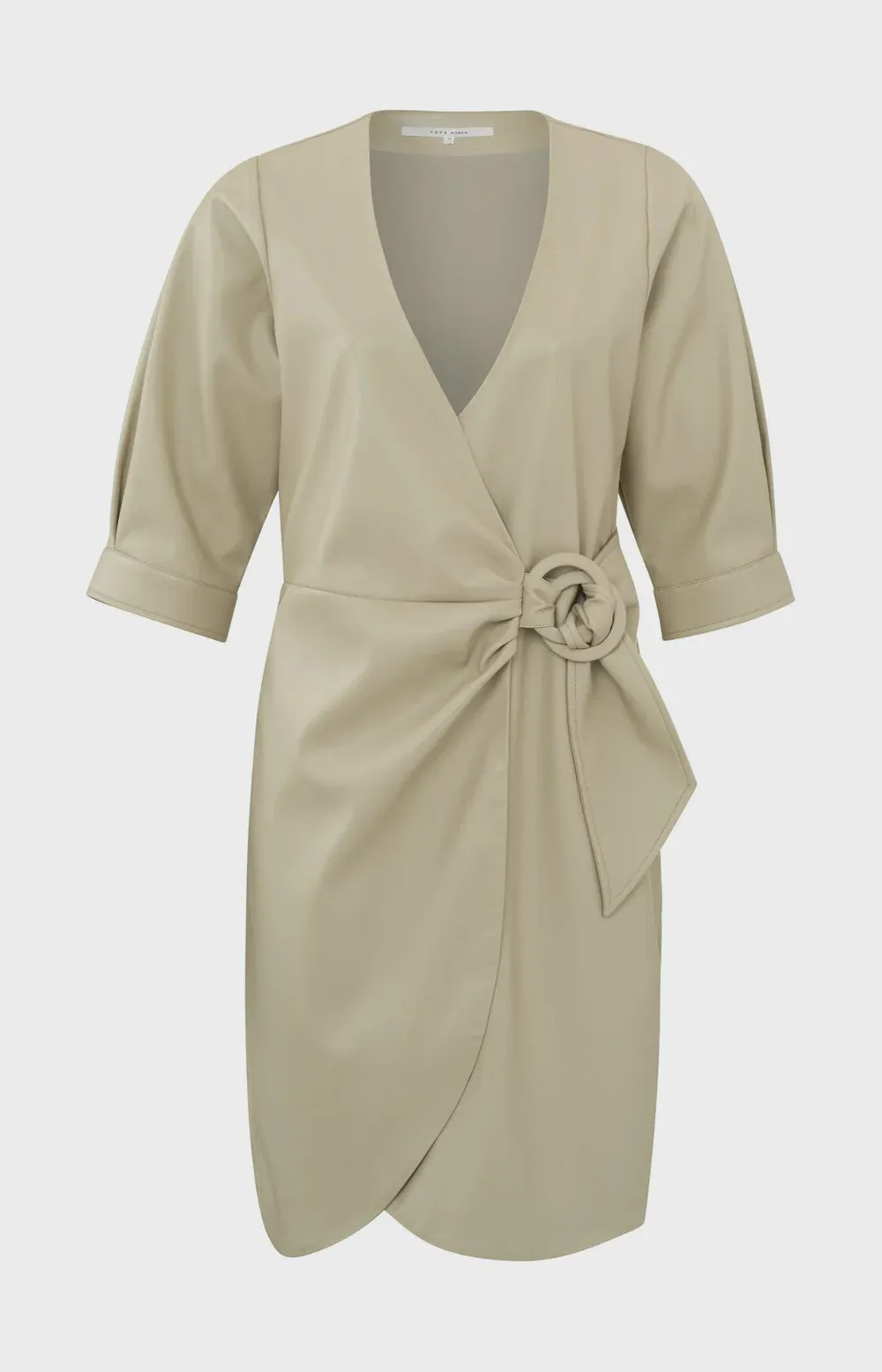 YAYA Eucalyptus Green Wrap Dress