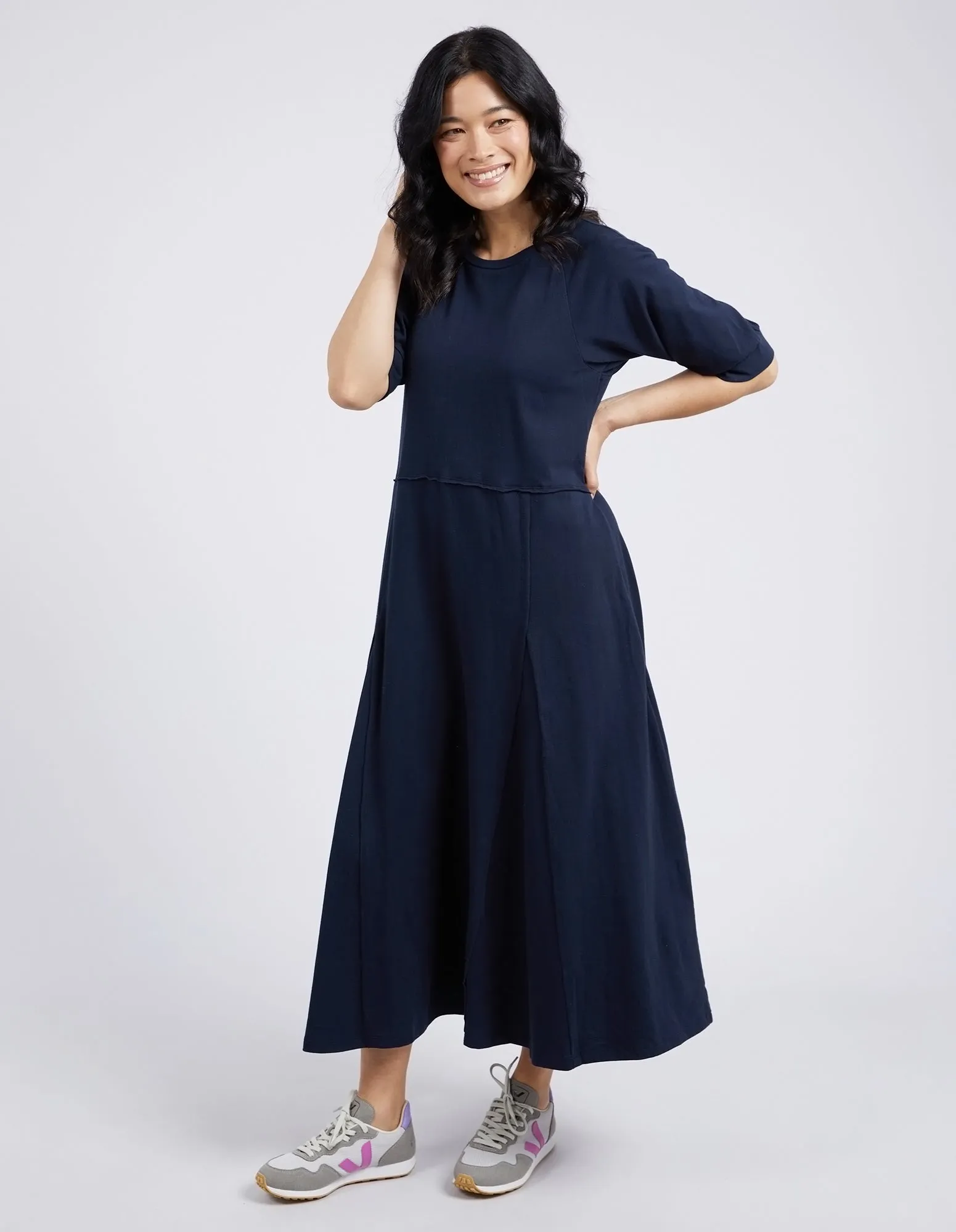 York Midi Dress Navy