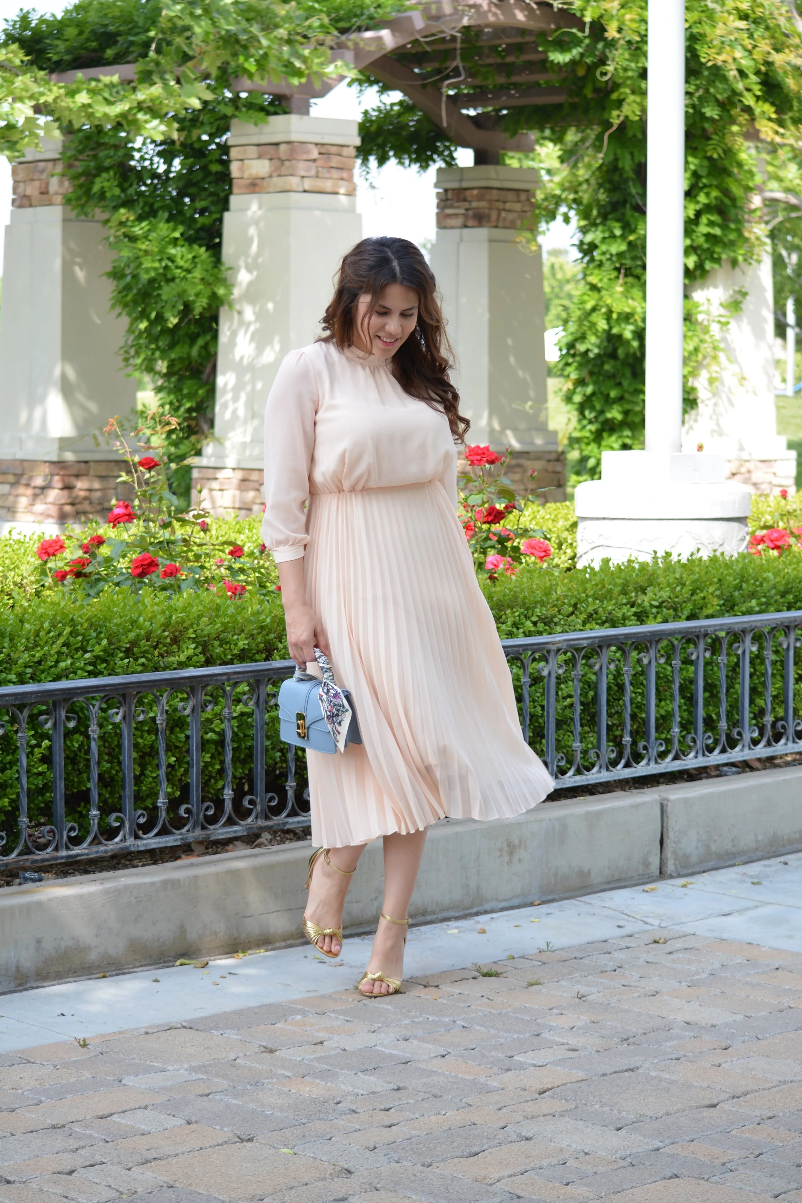 Zina Blush Midi Dress